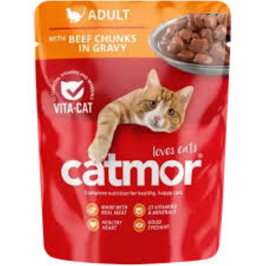 CATMOR BEEF CHUNKS IN GRAVY 70G